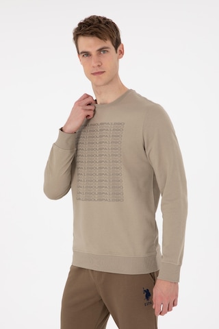 U.S. Polo Assn. Erkek Regular Fit Bisiklet Yaka Açık Haki Sweatshirt 50293461-VR183
