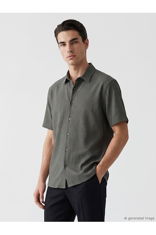 Lcw Vision Yeşil Regular Fit Erkek Dokulu Gömlek