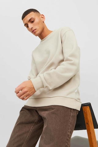 Jack & Jones Jjebradley Sweat Crew Bej Erkek Sweatshirt Bej