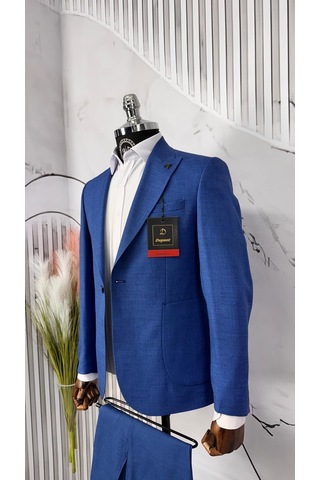 Dupont Classics Dupont Erkek Slim Fit 6 Drop Sivri Yaka Torba Cep Çift Yırtmaç Takım Elbise Parlement