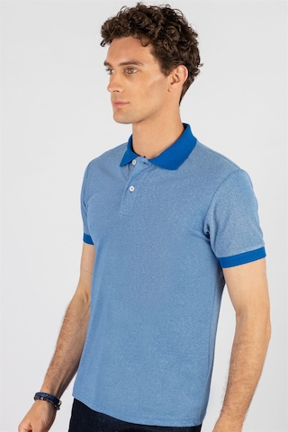 Tudors Slim Fit Melanj Düz Polo Yaka T-Shirt-24702 Mavi