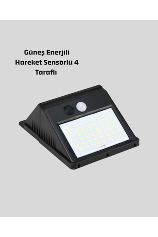 Solar Güneş Enerjili Hareket Sensörlü 4 Taraflı Bahçe Lambası - Ip65 Su Geçirmez, 100 Led 00249507