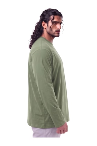 Erkek Büyük Beden 115 - 155 Kilo Arası Uygun Bedenli % 100 Pamuk Uzun Kol Bisiklet Yaka Sweatshirt Yeşil