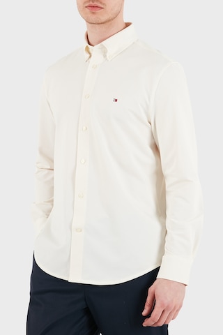 Tommy Hilfiger Pamuk Karışımlı Uzun Kollu Gömlek Erkek Gömlek Mw0mw41781 Z00 Açık Bej