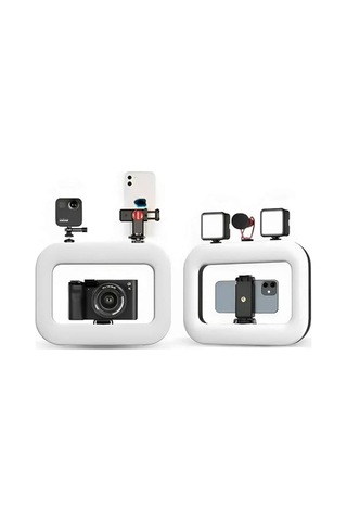 Phn-20w Rgb Led Video Işığı Sabitleyici Stabilizatörlü Vlog Rig Telefon Işık Seti