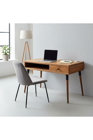 Mobenta Neo Desk: Masif Çalışma Masası 1 Çekmece Ve 1 Laptop Bölmesi - 120 Cm Tk Ahşap
