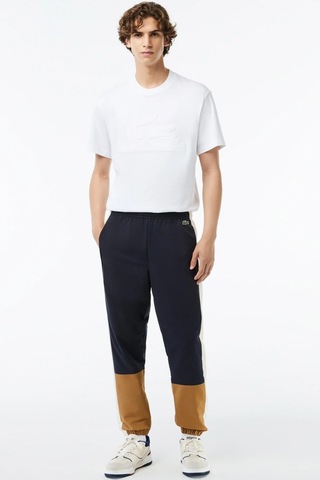 Lacoste Mens Regular Fit Color Blocked Colorful Woven Sweatpants Erkek Dokuma Eşofman Altı Lacivert Krem
