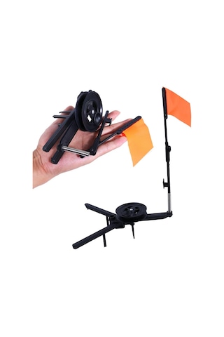 Sougayılang Buz Oltası Tip-up Kompakt Metal Direk Turuncu Bayrak Fener Takımı Aksesuarı