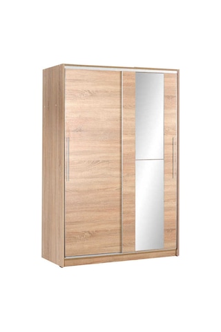 Aynalı Sürgülü Gardırop - Sonoma Kahverengi