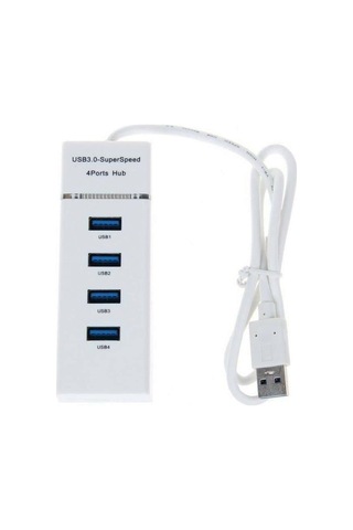 4 Bağlantı Noktası Usb 3.0 Şarj Cihazı Hub Beyaz
