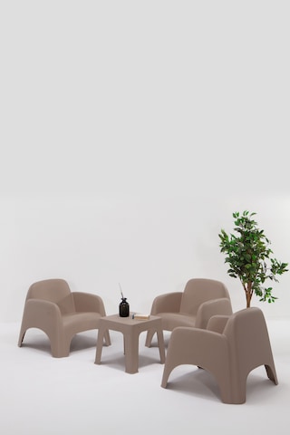 Modalife Şile Pratik Bahçe Balkon Oturma Grubu 1+1+1+s - Cappucino Cappuccino