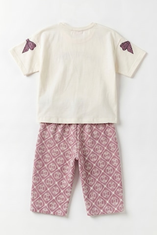 Joy Kids Kız Çocuk %100 Pamuk Rahat Takım 2-5yaş Beyaz-lila Beyaz - Lila