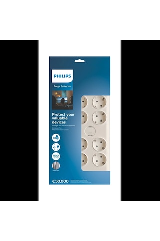 Phılıps Spn7080wa/62, 8 Soket, Akım Korumalı Priz, 900 Joules, 2mt Örgülü Kablo, Beyaz