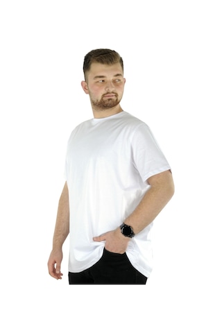 Mode Xl Erkek T-Shirt Bisiklet Yaka Suprem 20031 Beyaz 001