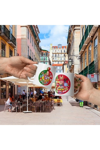 Portekiz Kupa Bardak 2 Adet Seyahat Hatıra Portugal Mug