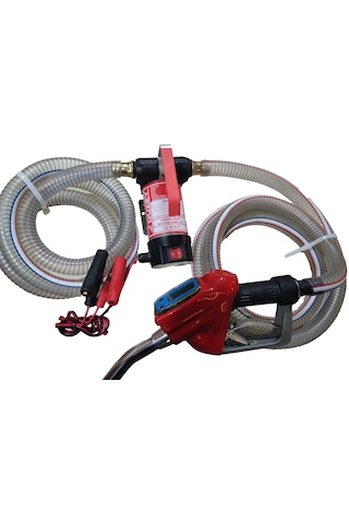 12 Volt Mazot Aktarma Pompası&5 Metre Telli Hortum&sayaçlı Tabanc