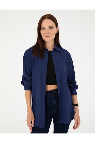 Pierre Cardin Kadın Lacivert Gömlek Desenli 50284899-vr033 Lacivert