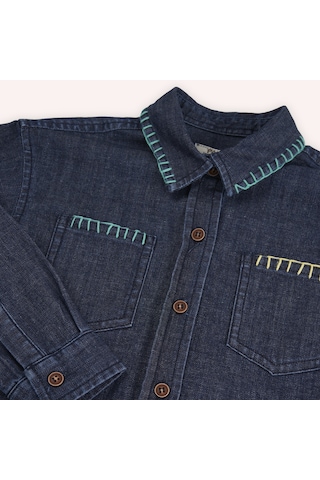 Kız Çocuk Denim Gömlek Lacivert 2421gk06004-4852 001