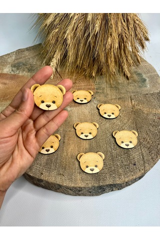 Mr. Home Ayıcıklı Ahşap Figür-uv Baskılı Figür Magnet Hediyelik