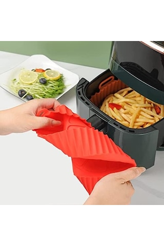 Airfryer Silikon Pişirme Kabı - Hava Fritözü Kalıbı Air Fryer Aksesuar Pişirme Kabı - Tüm Airfryer&apos Lara Uyumlu 50 x 22