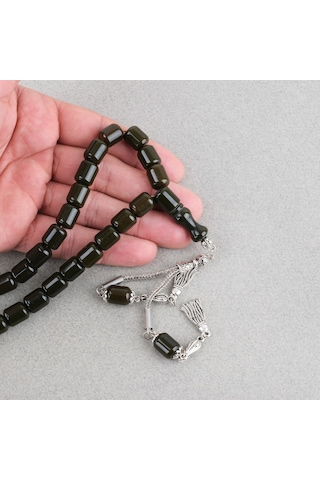 Katalin Çubuk Alpaka Püsküllü Kapsül Kesim 9x11mm Tesbih -haki