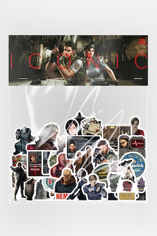 Resident Evil Iconic Sticker Paketi 32 Parça Kaliteli Su Geçirmez Etiket Seti Çok Renkli