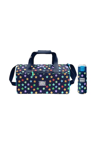 Coral High Lacivert Yıldız Desenli Kız Çocuk Spor Çantası Ve 500 Ml Çelik Matara Seti 27545 Lacivert - Yeşil