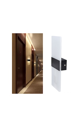 Hangfox Siyah Açıklı Lazer Alüminyum Akrilik Duvar Lambası - 6w 600lm Isık - 90-265v - Yatak Odası, Oturma Odası, Koridor, Otel Siyah