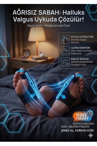 Medikal Halluks Valgus Gece Ateli Ayak Baş Parmak Bunyon Koruyucu 1 Çift Sağ Ve Sol