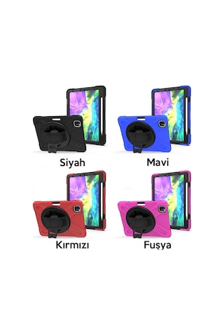 Apple Uyumlu iPad Air 4. Nesil 10.9 Kılıf Shockproof 3 Katmanlı Standlı Zırh (322803055)