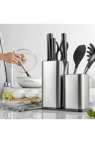 Depolama Bıçak Rafı Paslanmaz Çelik Bıçak Rafı Boşaltılabilir Bıçak Rafı Boyutu Mutfak Bıçağı Blok Mutfak Malzemeleri Depolama Rafı B