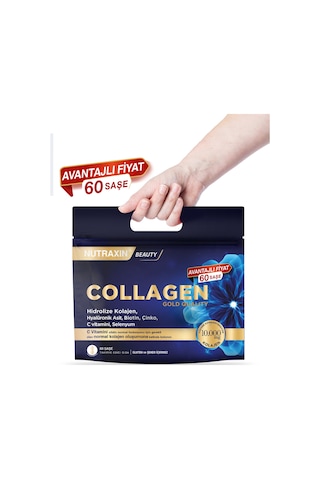 Collagen 60 Saşe 10.000 Mg Tip 1 Tip 3 Ananas Aromalı Avantajlı Çanta Set 60 Günlük Kullanım
