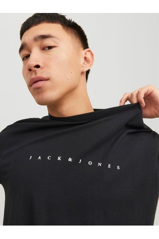 Jack & Jones Jack&jones Star Erkek Siyah Yuvarlak Yaka Tişört 12234746-BLK Siyah