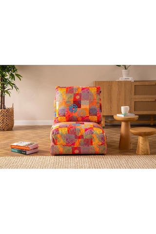 Pafu Taida Tekli Katlanır Yataklı Uzanma Koltuğu Patchwork Turuncu