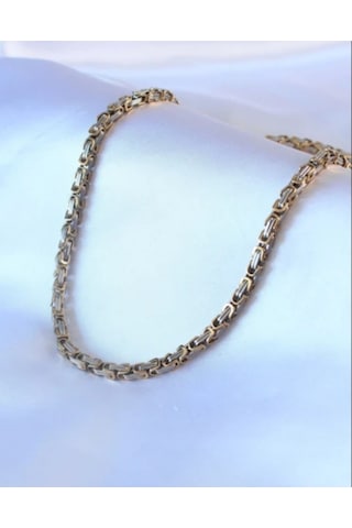 Beren Aksesuar Stainless Steel Erkek Zincir Çelik Kolye Gold