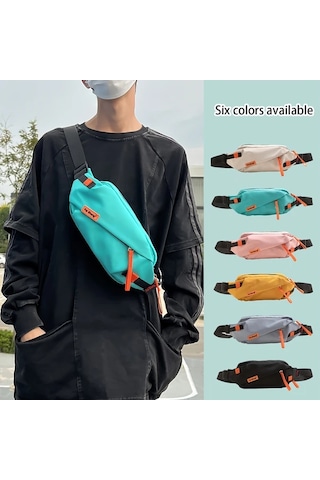 Elmpaly Huohuo Gençlik Bel Çantası Gri Büyük Kapasiteli Crossbody Sırt Çantası Gri