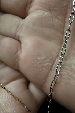 Paperclip Model Gold-silver Çelik Çift Bileklik Seti Love Serisi Çok Renkli