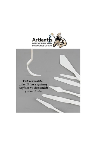 Artlantis Plastik Palet Bıçağı 5 Li Set, Esnek Plastik Spatül 2 Paket