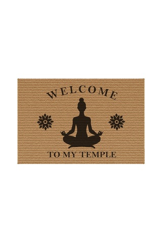 Decovetro Kapı Önü Halı Paspas Yoga Welcome Temple Baskılı 40 X 60 Cm Çok Renkli