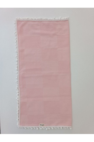 S.kahve Kız Erkek Bebek Battaniyesi Pike %100 Pamuklu Doğal Organik Uyku Çift Taraflı Örtü 86x86cm Btn10248 Pembe