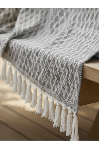 Beylini Çok Amaçlı Örtü Koltuk Çekyat Kilim Yatak Piknik Örtüsü Zemin Kaplama Yıkanabilir Saçaklı 170x200 Cm Gri