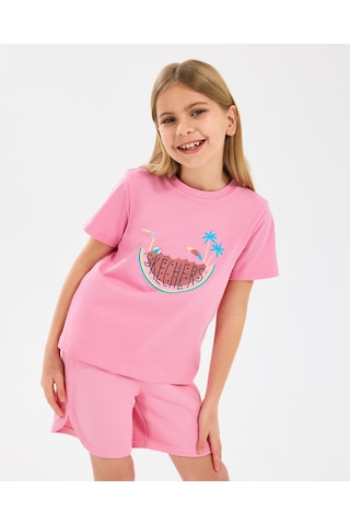Skechers G Graphıc Tee T-shirt Büyük Kız Çocuk Pembe Tshirt Sk2510132-610 Pembe