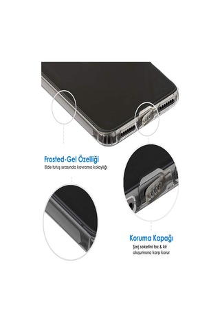 Xiaomi Redmi Note 8 Pro Kılıf Kamera Korumalı Tıpalı Şeffaf Silikon Kapak