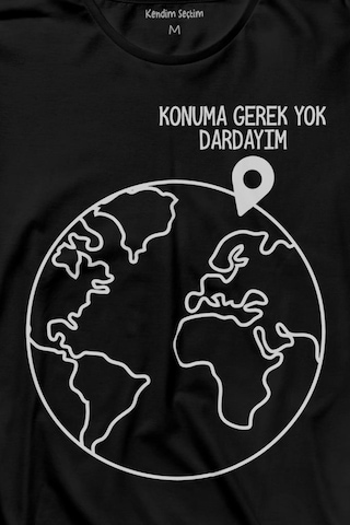 Konuma Gerek Yok Dünya Minimal Uzun Kollu Tişört Baskılı T-shirt 001