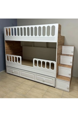 Aras Tamamı Mdf Membran Kaplama Yavrulu Çelik Destekli Ranza AC2