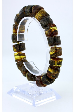 Kehribar Bileklik Amorf Tasarım Ambergold Blk23-139 Çok Renkli