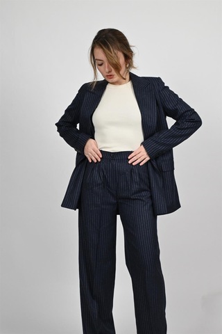Lemajh Çizgili Palazzo Pantalon Lacivert-lacivert Lacivert