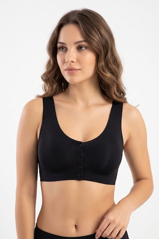 Missvera Kadın Lazer Kesim Önden Çıtçıtlı Pedli Sütyen Bgl-st05636 siyah