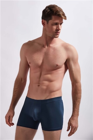 Josejuan 3'Lü Erkek Boxer Koton Likralı Yan Dikişsiz 1001-Gri Melanj - Bordo - Indigo