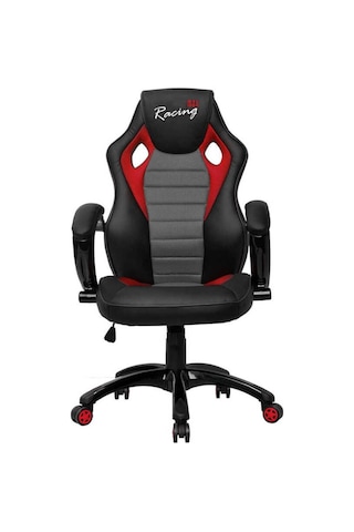 Max Racing Oyuncu Ve Çalışma Koltuğu - Gri-Siyah-Kırmızı-Gri - Siyah